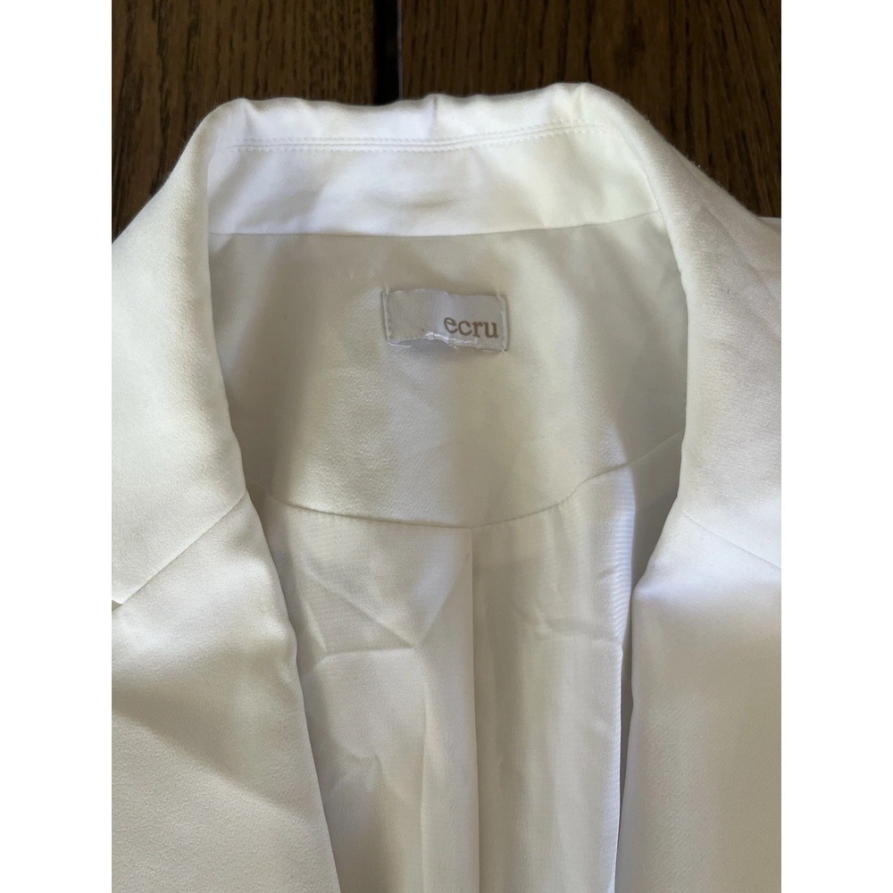 ECRU Women's White Blazer Sz M/L Jacket Long Sleeve Lined - Picture 2 of 10